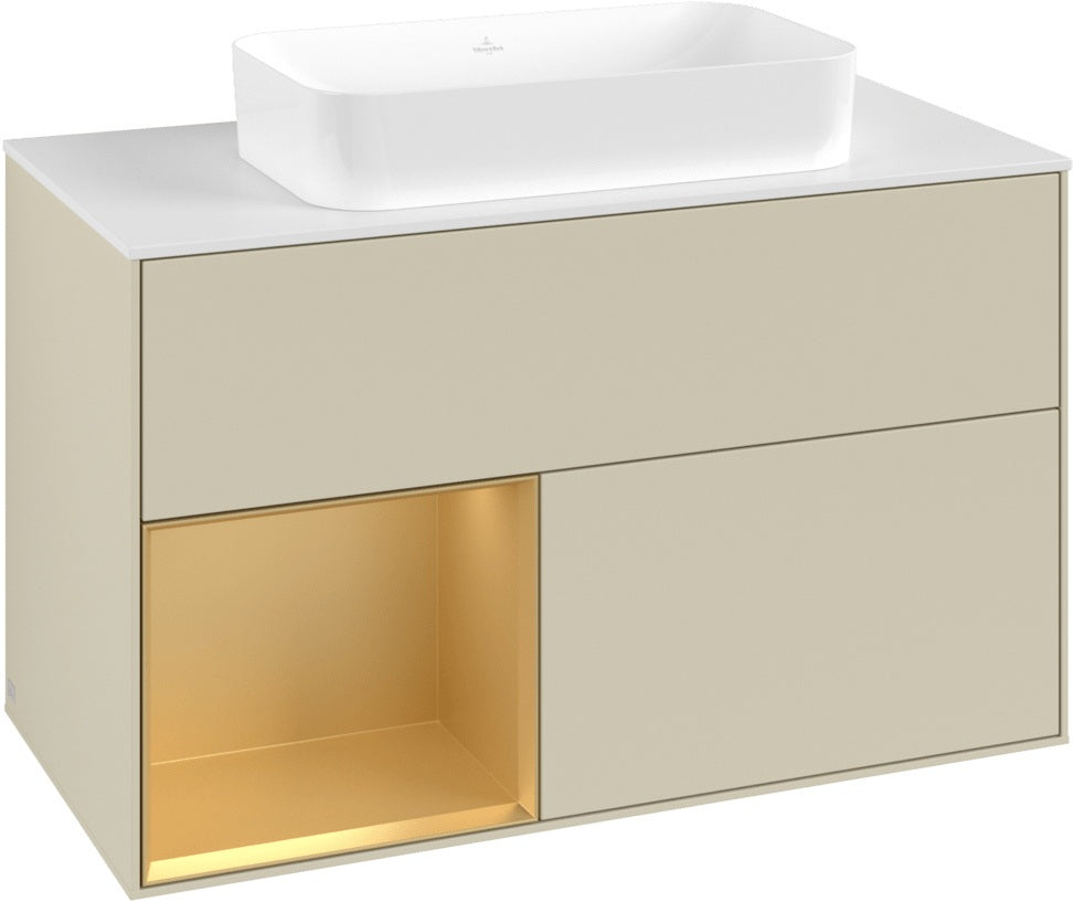 Villeroy & Boch Finion Waschtischunterschrank 1000 mm Glossy White Lacquer – mit LED-Beleuchtung & SoftClosing