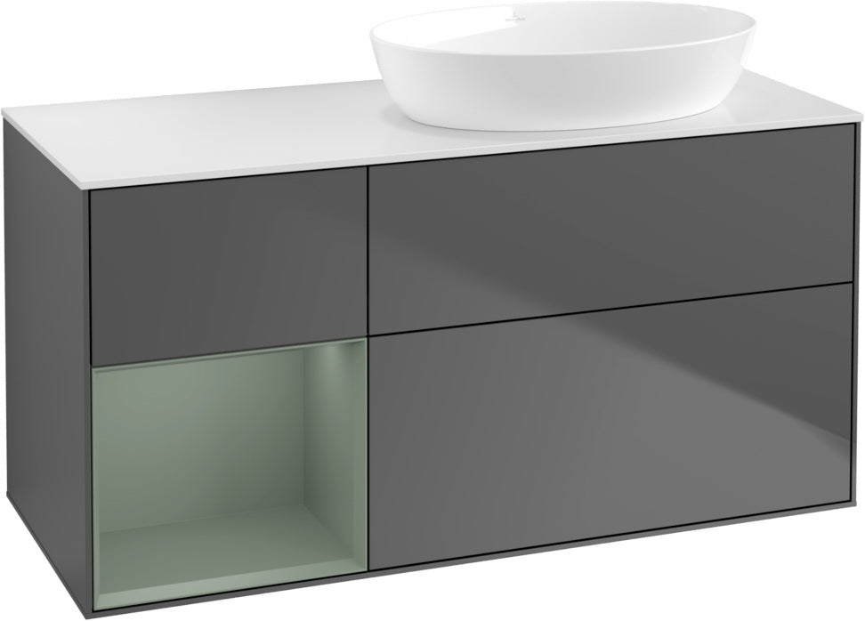 Villeroy & Boch Finion Waschtischunterschrank 1200 mm Glossy White Lacquer mit Beleuchtung