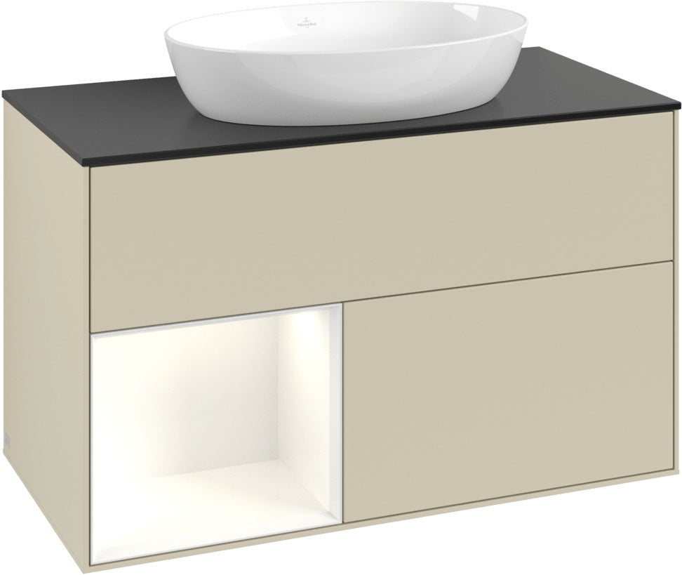 Villeroy & Boch Waschtischunterschrank Finion FA12G 1000 mm Glossy White Lacquer mit Beleuchtung