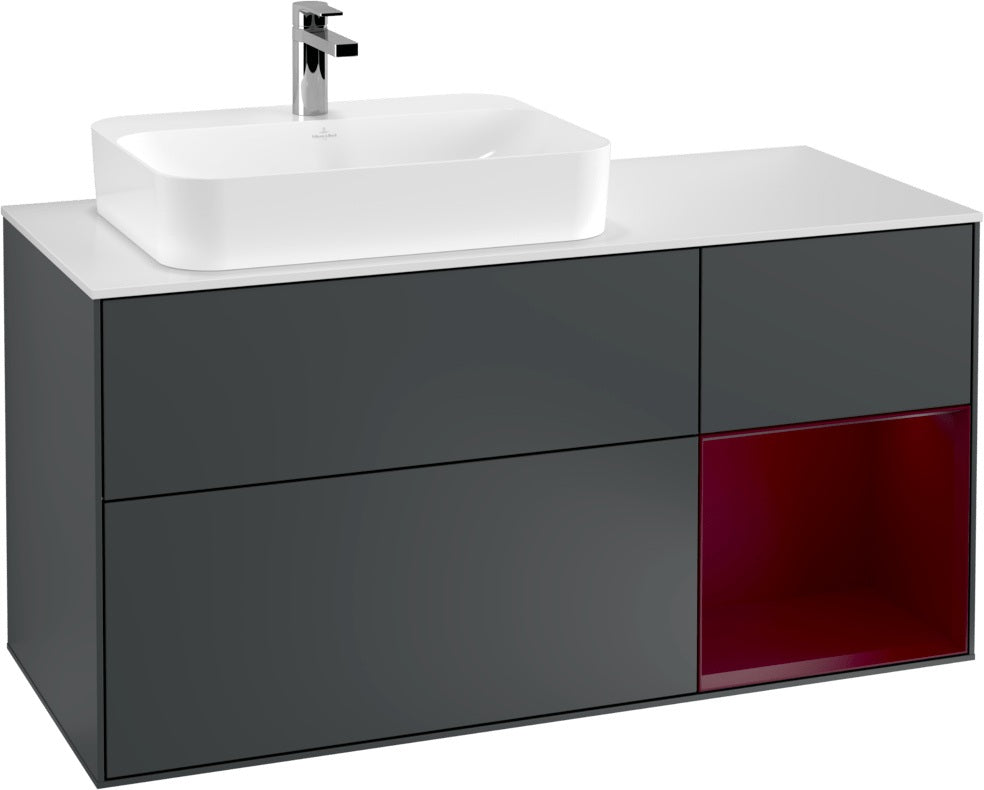 Villeroy & Boch Waschtischunterschrank Finion F401G 1200 mm Glossy White Lacquer mit Beleuchtung