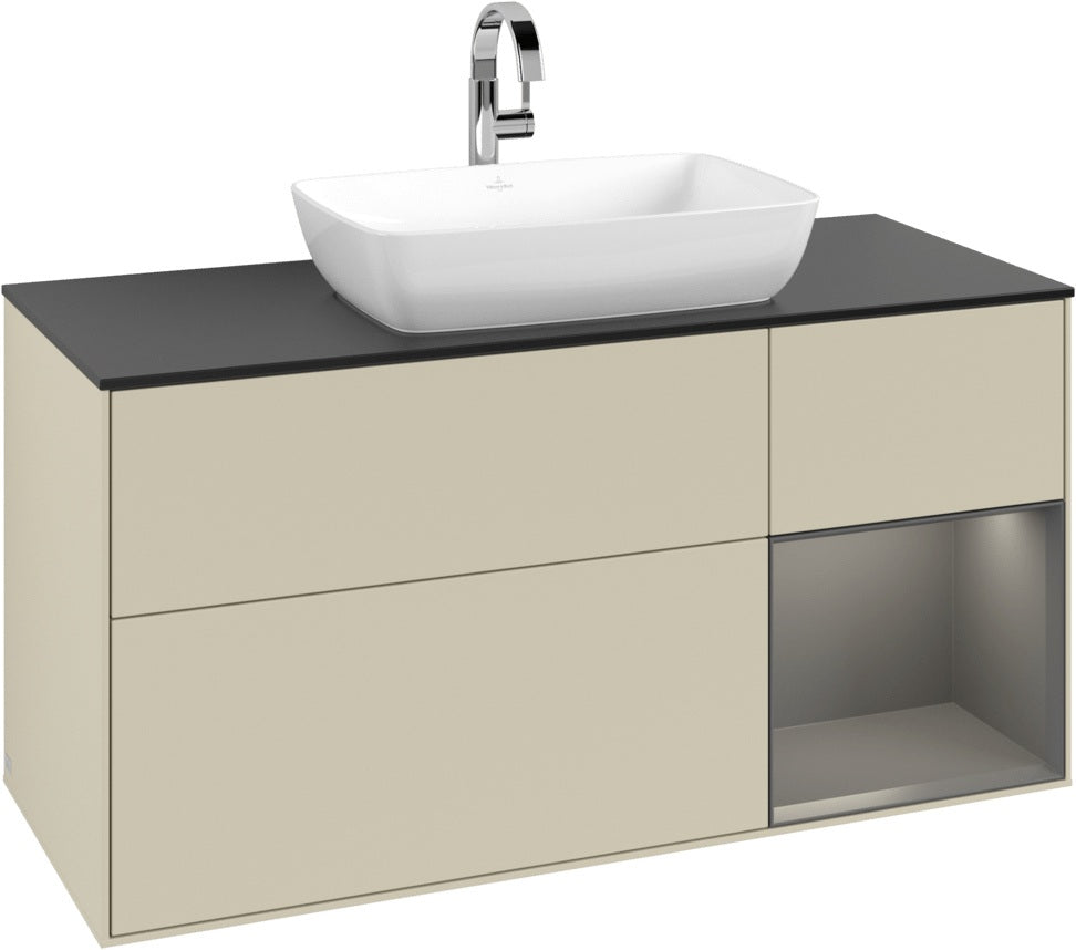 Villeroy & Boch Finion Waschbeckenunterschrank 1200 mm Glossy White Lacquer mit Beleuchtung