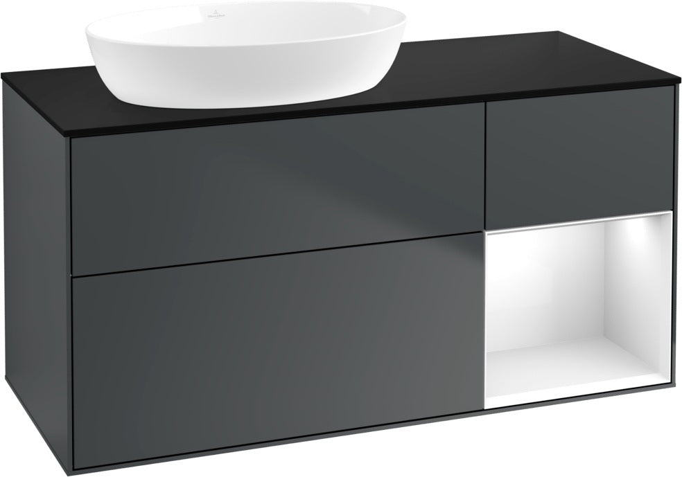 Villeroy & Boch Finion Waschtischunterschrank 1200 mm Glossy White Lacquer mit LED-Beleuchtung