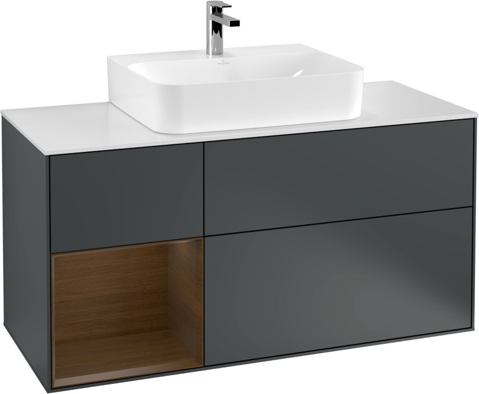 Villeroy & Boch Finion Waschtischunterschrank G161G 1200 mm Glossy White Lacquer mit LED-Beleuchtung