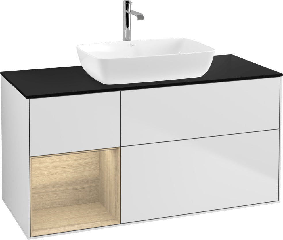 Villeroy & Boch Finion Waschtischunterschrank 1200 mm Glossy White Lacquer mit Beleuchtung