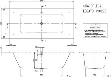 Villeroy & Boch Whirlpoolsystem LEGATO Hy Entry – 1900 x 900 mm, stone white, Micro-Rückendüsen