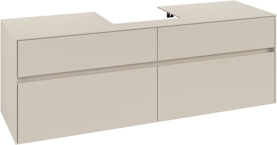 Villeroy & Boch Collaro Waschtischunterschrank 1600 mm Cashmere Grey mit LED-Beleuchtung