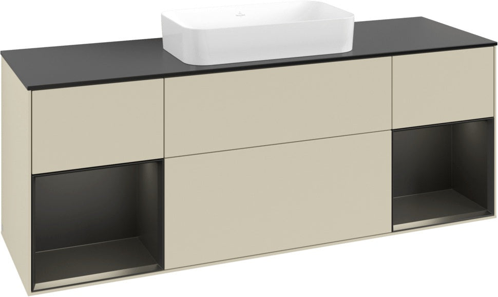 Villeroy & Boch Finion Waschbeckenunterschrank 1600 mm Glossy White Lacquer mit Beleuchtung