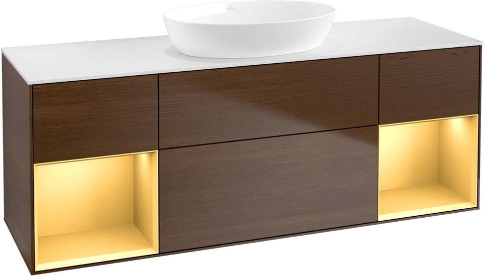 Villeroy & Boch Finion Waschbeckenunterschrank 1600 mm Glossy White Lacquer – mit LED-Beleuchtung