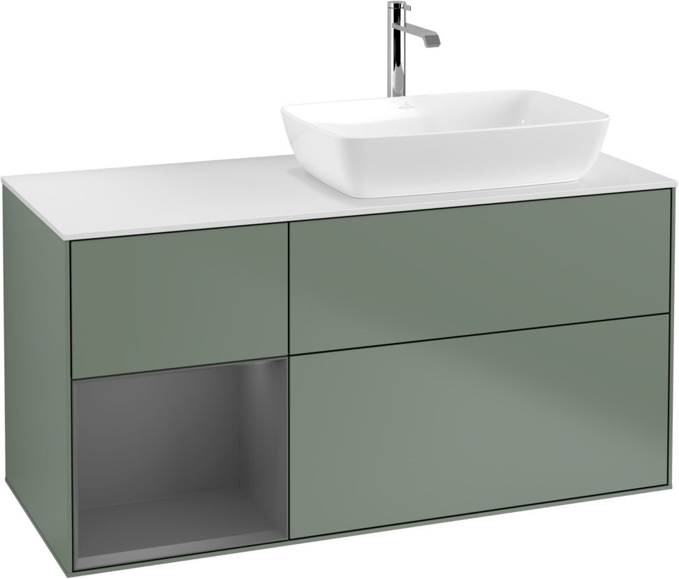 Villeroy & Boch Finion Waschbeckenunterschrank 1200 mm Glossy White Lacquer mit Beleuchtung