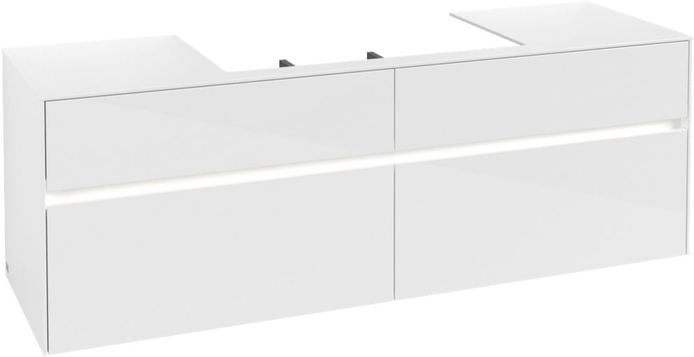 Villeroy & Boch Waschtischunterschrank Collaro C028 B0 1600 mm Glossy White mit LED-Beleuchtung