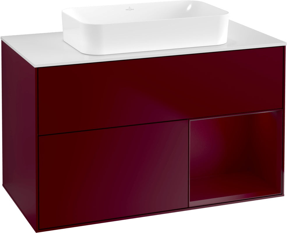 Villeroy & Boch Finion Waschtischunterschrank 1000 mm Glossy White Lacquer mit LED-Beleuchtung