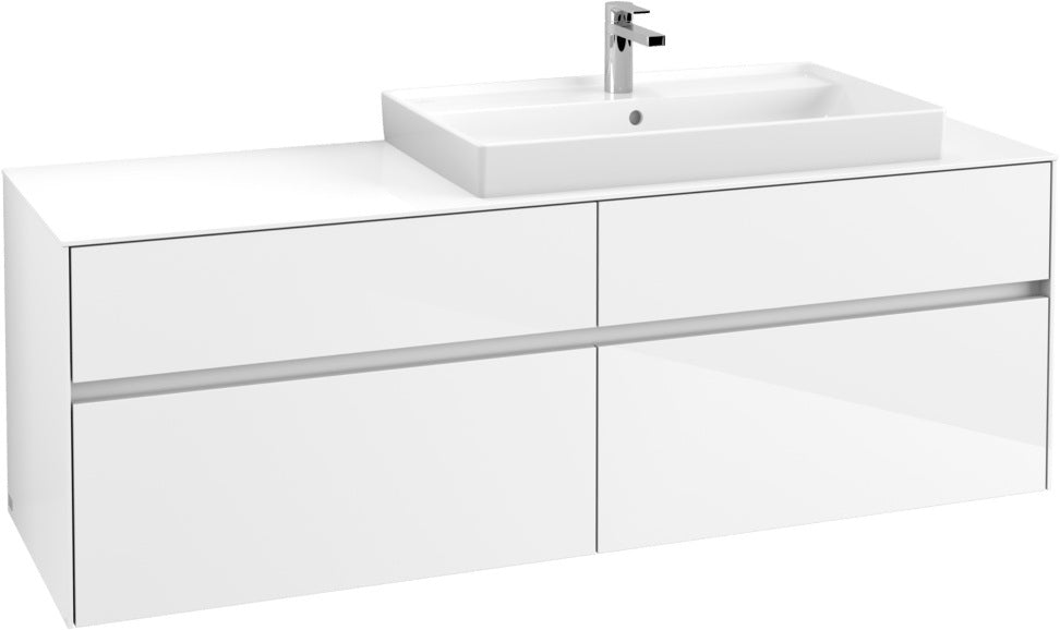 Villeroy & Boch Waschtischunterschrank Collaro C027 B0 1600 mm Glossy White mit LED-Beleuchtung