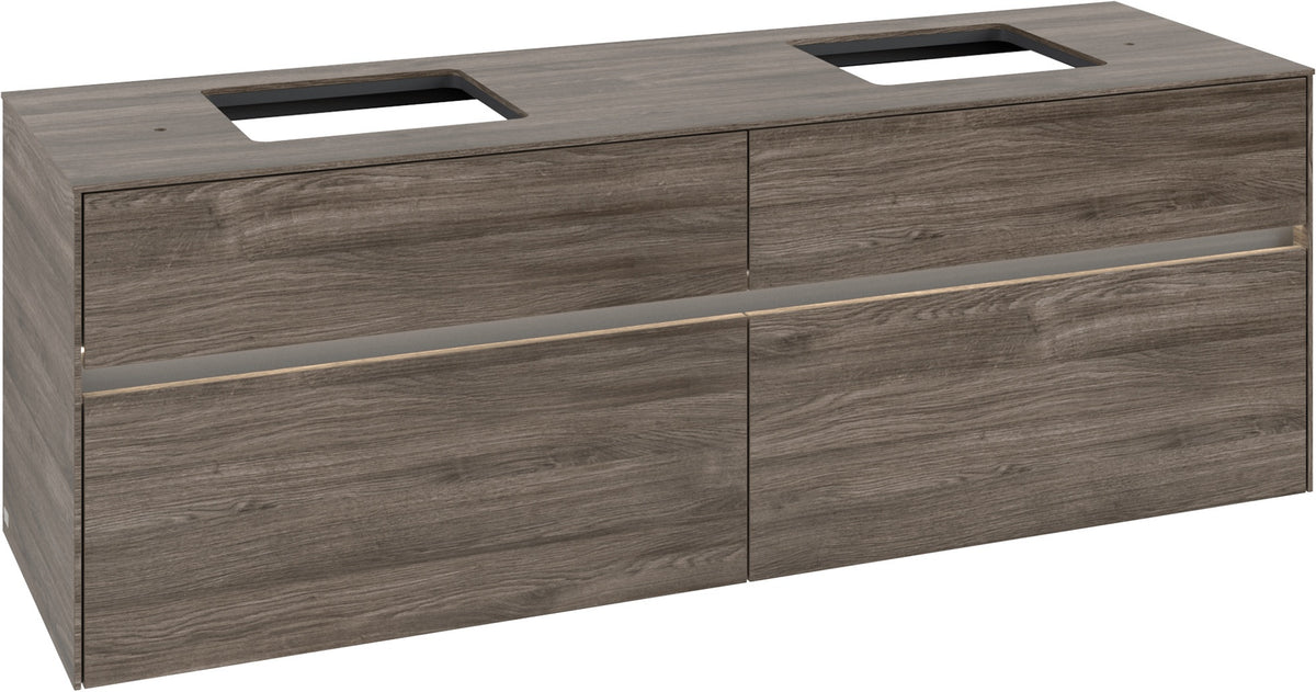 Villeroy & Boch Waschbeckenunterschrank Collaro C137 B0 1600 mm Stone Oak mit Beleuchtung