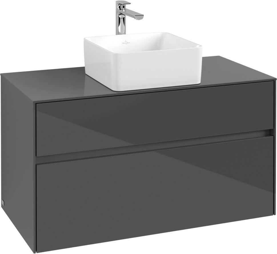 Villeroy & Boch Waschbeckenunterschrank Collaro C038 Glossy Grey 1000 mm mit SoftClosing