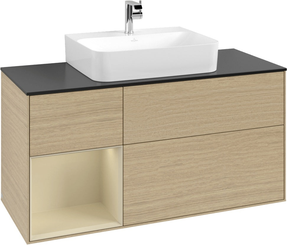 Villeroy & Boch Finion Waschbeckenunterschrank 1200 mm Glossy White mit Beleuchtung