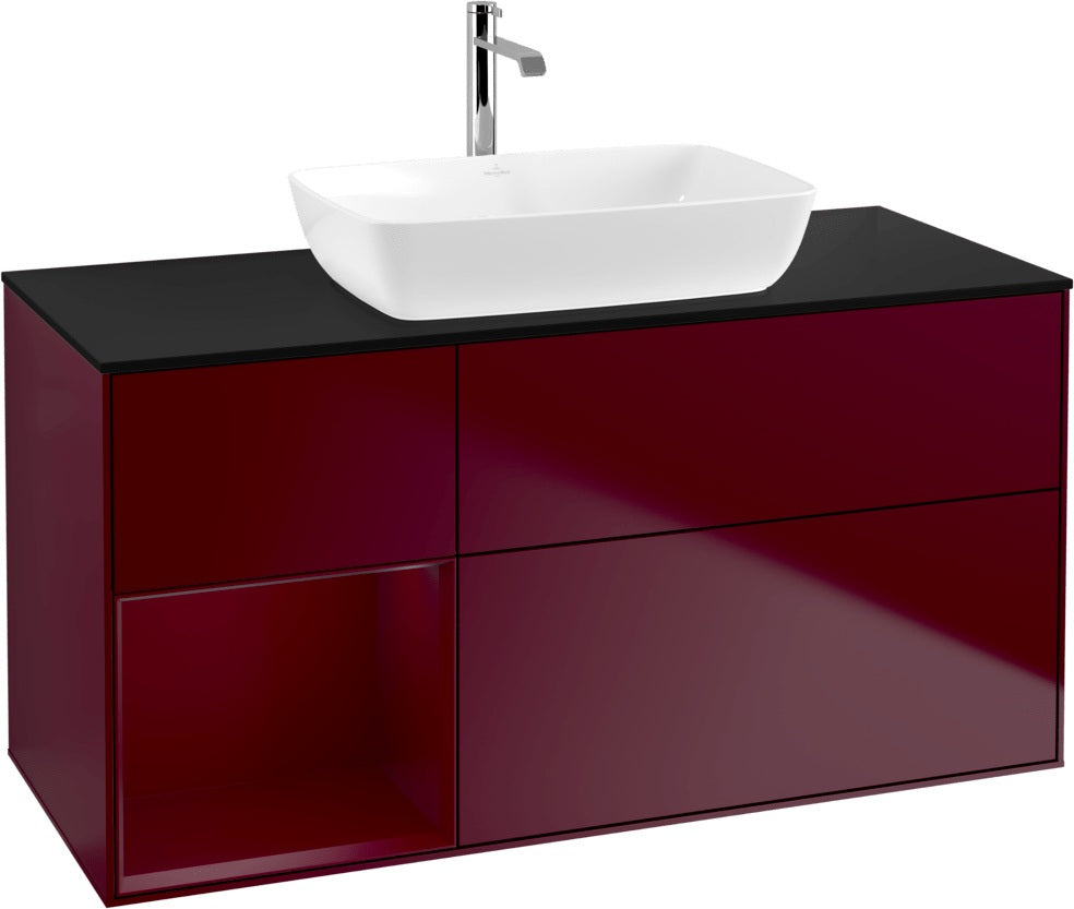 Villeroy & Boch Finion Waschtischunterschrank 1200 mm Glossy White Lacquer mit Beleuchtung
