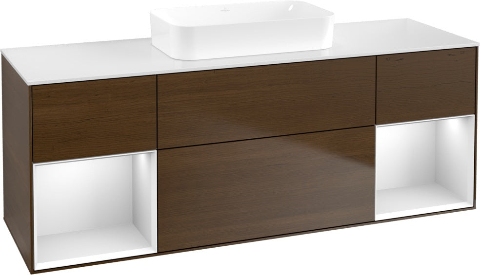Villeroy & Boch Finion Waschtischunterschrank 1600 mm Glossy White Lacquer mit Beleuchtung