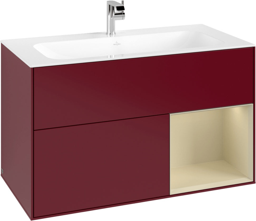 Villeroy & Boch Finion Waschtischunterschrank 996 mm White Matt Lacquer mit Beleuchtung
