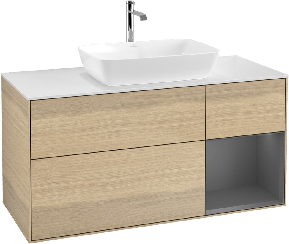 Villeroy & Boch Waschtischunterschrank Finion G831G 1200 mm Glossy White Lacquer mit Beleuchtung