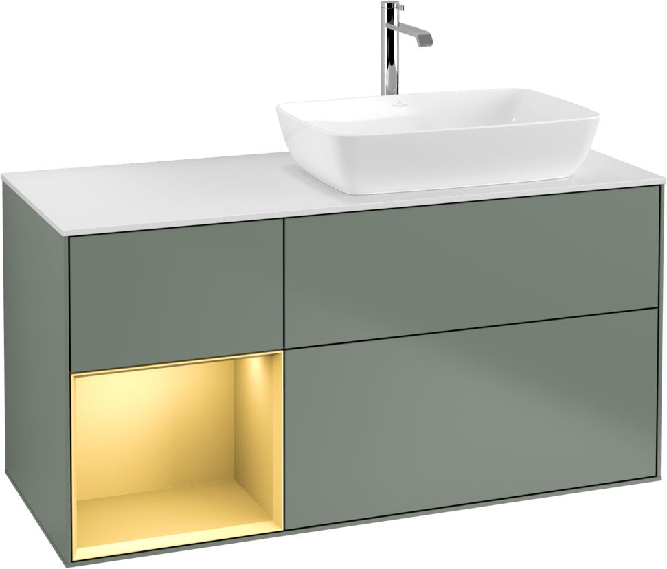 Villeroy & Boch Finion Waschbeckenunterschrank 1200 mm Glossy White Lacquer mit Beleuchtung