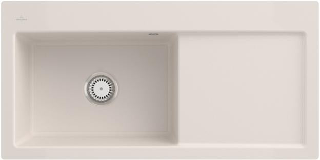 Villeroy & Boch Einbauspüle Subway 60 XL Flat 965x475mm ivory mit CeramicPlus