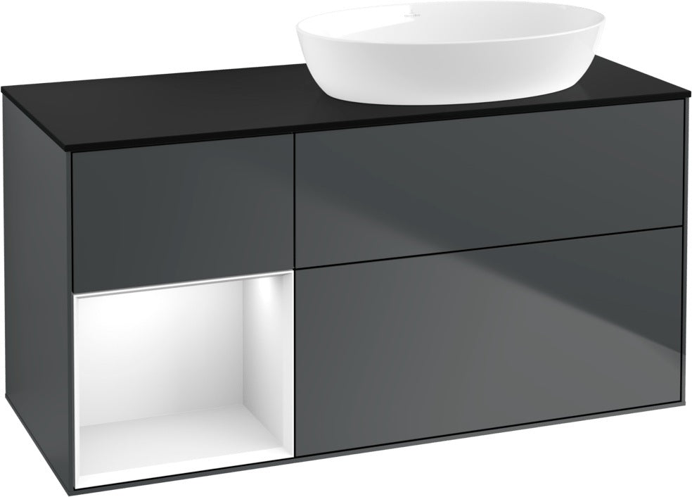 Villeroy & Boch Waschtischunterschrank Finion FA42G 1200 mm Glossy White Lacquer mit Beleuchtung