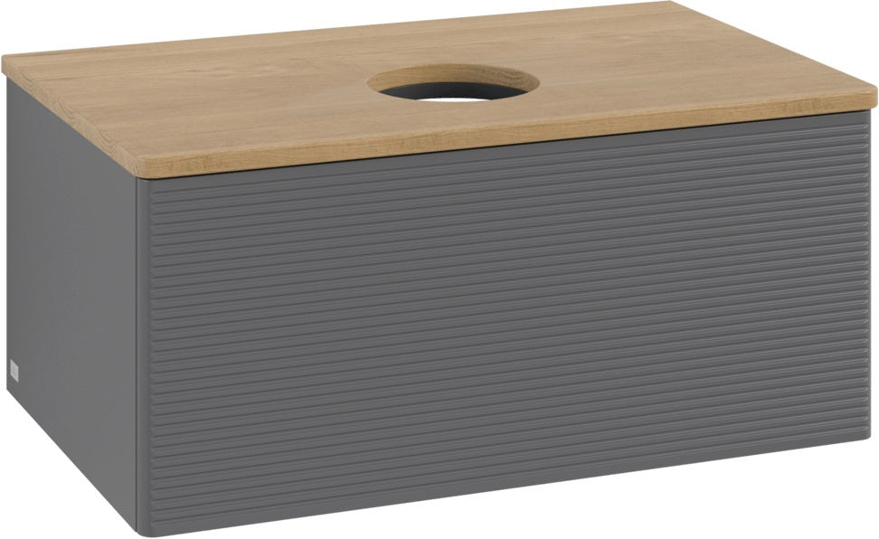 Villeroy & Boch Antao Waschtischunterschrank 800 mm Anthrazit Matt mit LED-Auszugsbeleuchtung