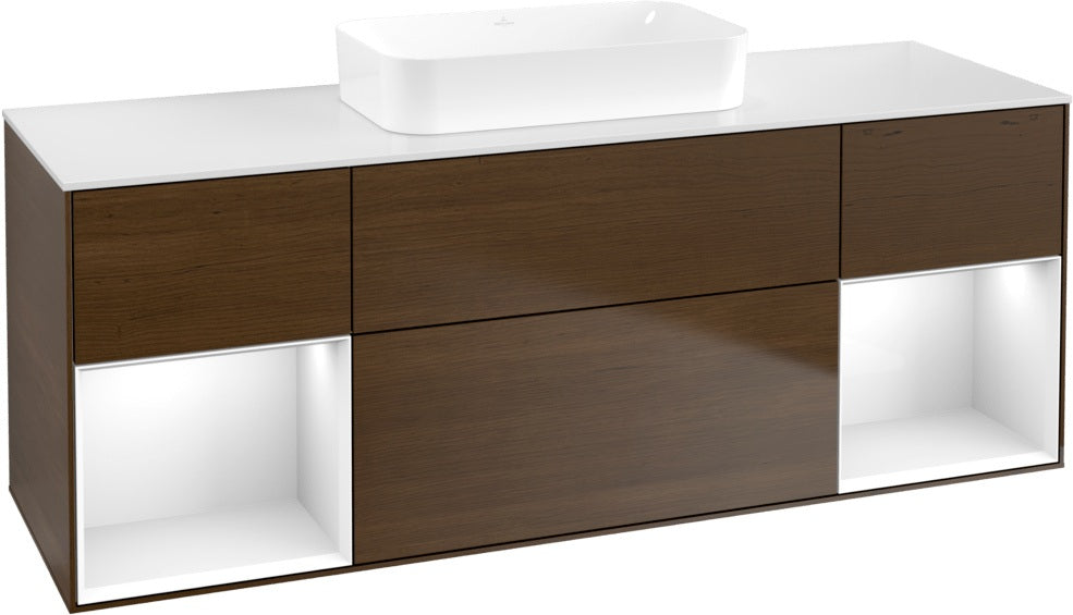 Villeroy & Boch Finion Waschtischunterschrank 1600 mm Glossy White Lacquer mit Beleuchtung