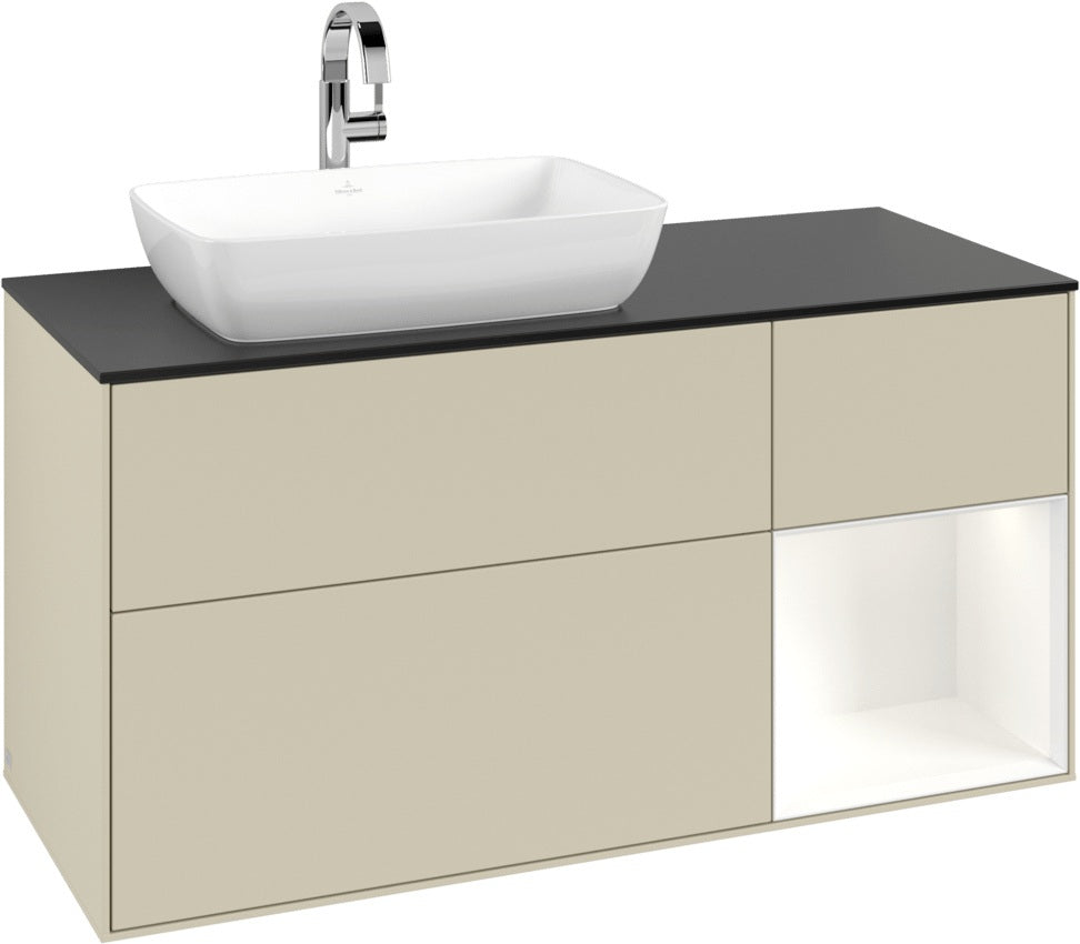 Villeroy & Boch Finion Waschbeckenunterschrank 1200 mm Glossy White Lacquer mit LED-Beleuchtung