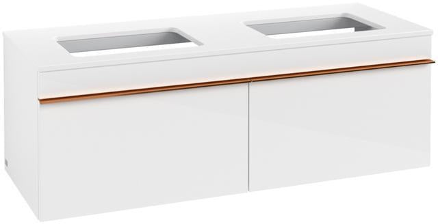 Villeroy & Boch Venticello Waschtischunterschrank 1257 mm Glossy White für 2 Waschbecken