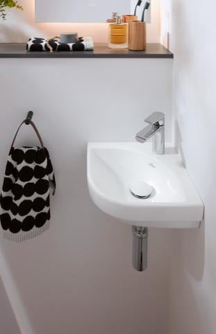 Villeroy & Boch Eck-Handwaschbecken Subway 3.0 320 mm Weiß Alpin – Viertelkreis, ohne Überlauf