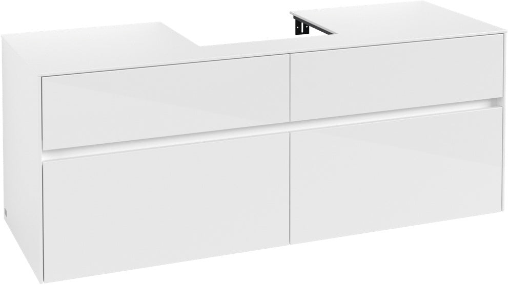 Villeroy & Boch Waschbeckenunterschrank Collaro C073 1400 mm Glossy White mit 4 Auszügen