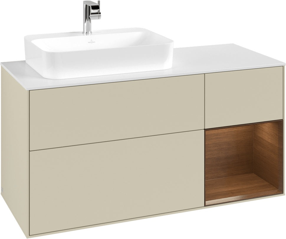 Villeroy & Boch Waschtischunterschrank Finion F401G 1200 mm Glossy White Lacquer mit Beleuchtung