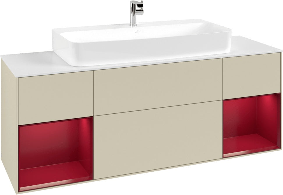 Villeroy & Boch Finion Waschtischunterschrank 1600 mm Glossy White Lacquer mit Beleuchtung