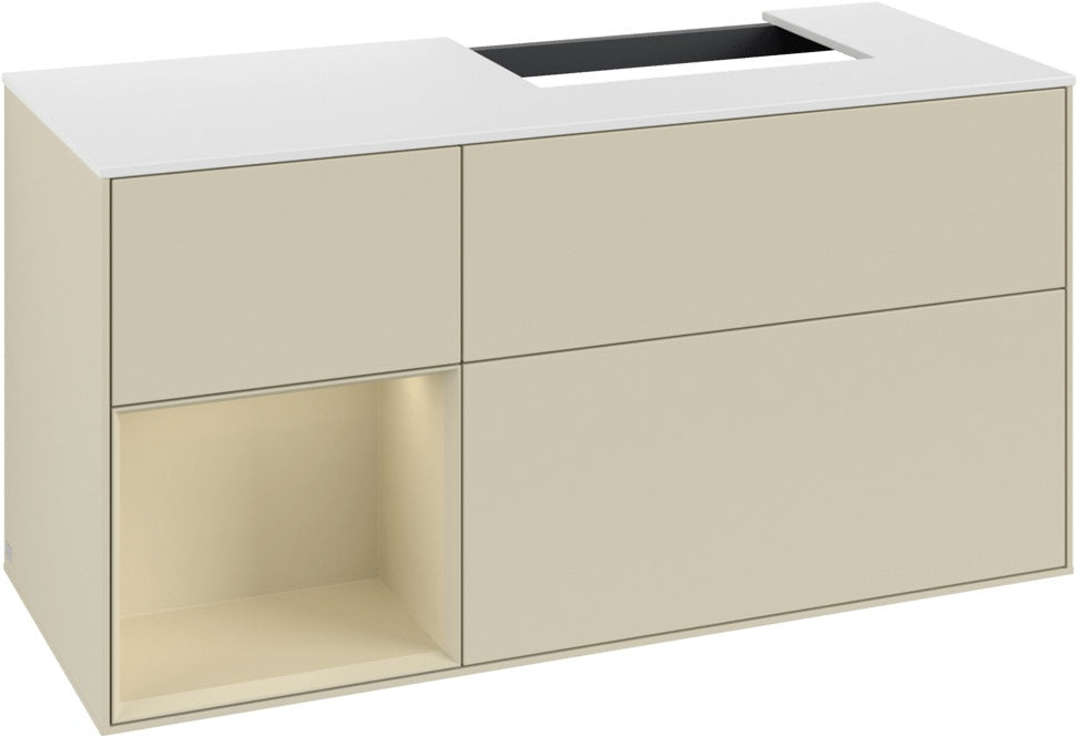Villeroy & Boch Finion Waschbeckenunterschrank 1200 mm Glossy White Lacquer mit Beleuchtung