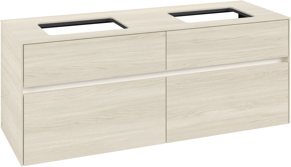 Villeroy & Boch Waschtischunterschrank Collaro C119 B0 1400 mm White Oak mit Beleuchtung
