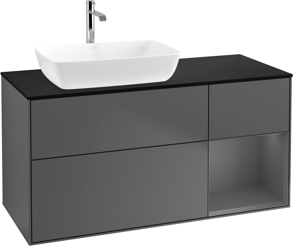 Villeroy & Boch Finion Waschtischunterschrank 1200 mm Glossy White mit Beleuchtung und SoftClosing