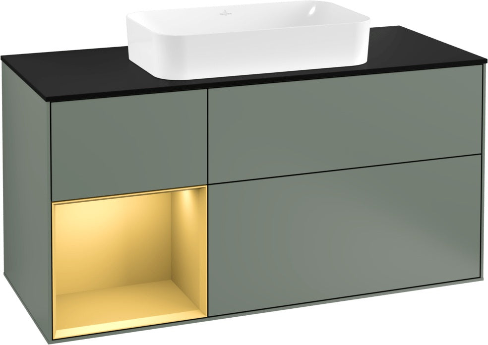Villeroy & Boch Finion Waschtischunterschrank 1200 mm Glossy White Lacquer mit LED-Beleuchtung