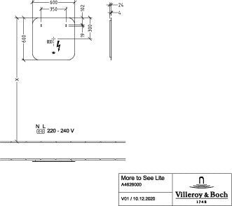 Villeroy & Boch More to See Lite Spiegel 600x1000mm mit umlaufender LED-Beleuchtung