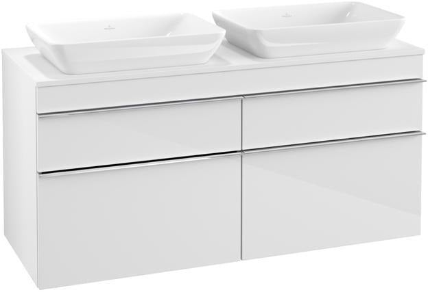 Villeroy & Boch Venticello Waschtischunterschrank 1257 mm Glossy White, 4 Auszüge, für 2 Waschtische