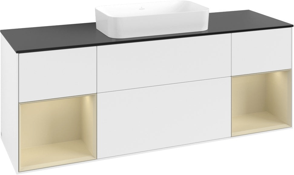 Villeroy & Boch Finion Waschtischunterschrank 1600 mm Glossy White Lacquer mit Beleuchtung