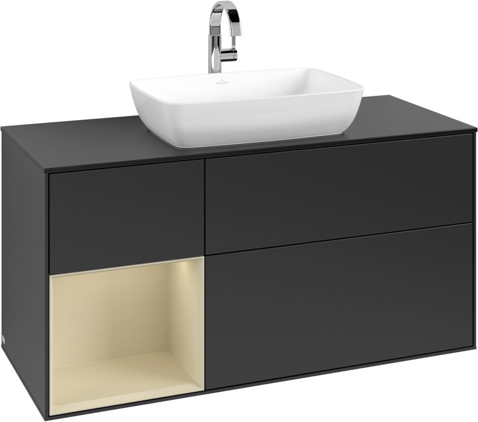 Villeroy & Boch Finion Waschtischunterschrank 1200 mm Glossy White Lacquer mit Beleuchtung