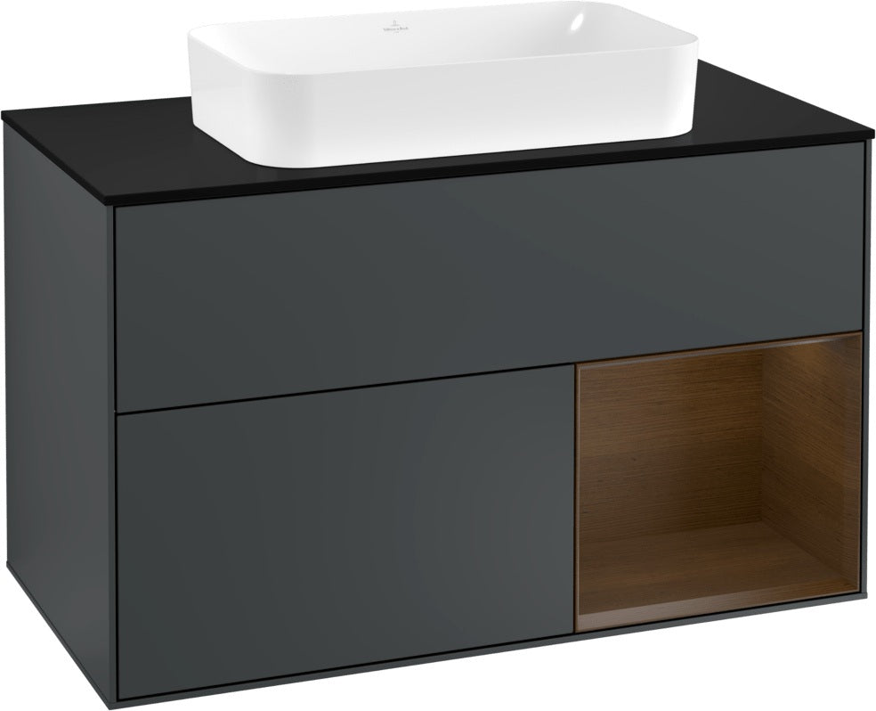 Villeroy & Boch Waschtischunterschrank Finion F252G 1000 mm Glossy White Lacquer mit LED-Beleuchtung