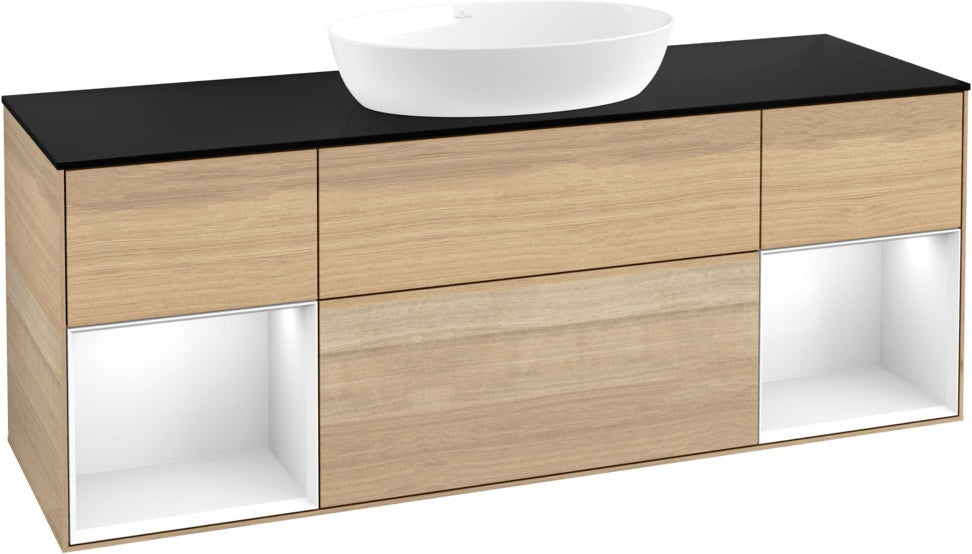 Villeroy & Boch Finion Waschtischunterschrank 1600 mm Glossy White Lacquer mit Beleuchtung