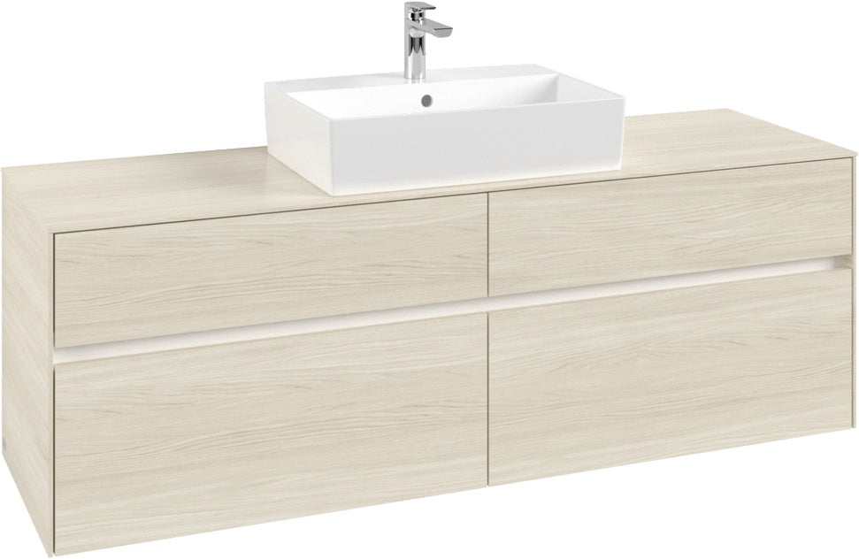 Villeroy & Boch Waschtischunterschrank Collaro C134 B0 1600 mm White Oak mit Beleuchtung und SoftClosing
