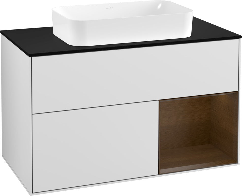 Villeroy & Boch Waschtischunterschrank Finion F252G 1000 mm Glossy White Lacquer mit LED-Beleuchtung