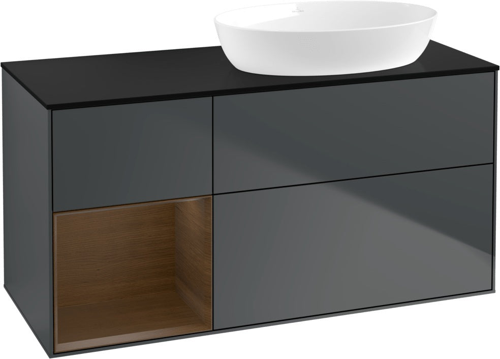 Villeroy & Boch Waschtischunterschrank Finion FA42G 1200 mm Glossy White Lacquer mit Beleuchtung