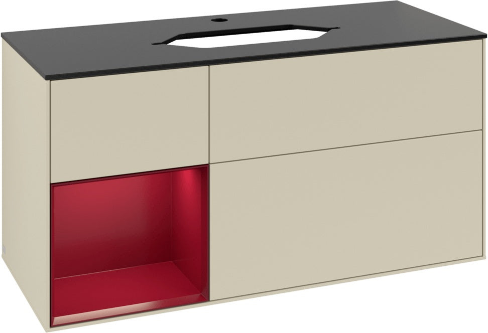 Villeroy & Boch Finion Waschtischunterschrank 1200 mm Glossy White Lacquer mit LED-Beleuchtung