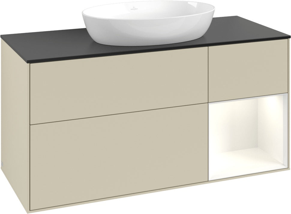 Villeroy & Boch Finion Waschtischunterschrank FA72GFGF 1200 mm Glossy White Lacquer mit LED-Beleuchtung