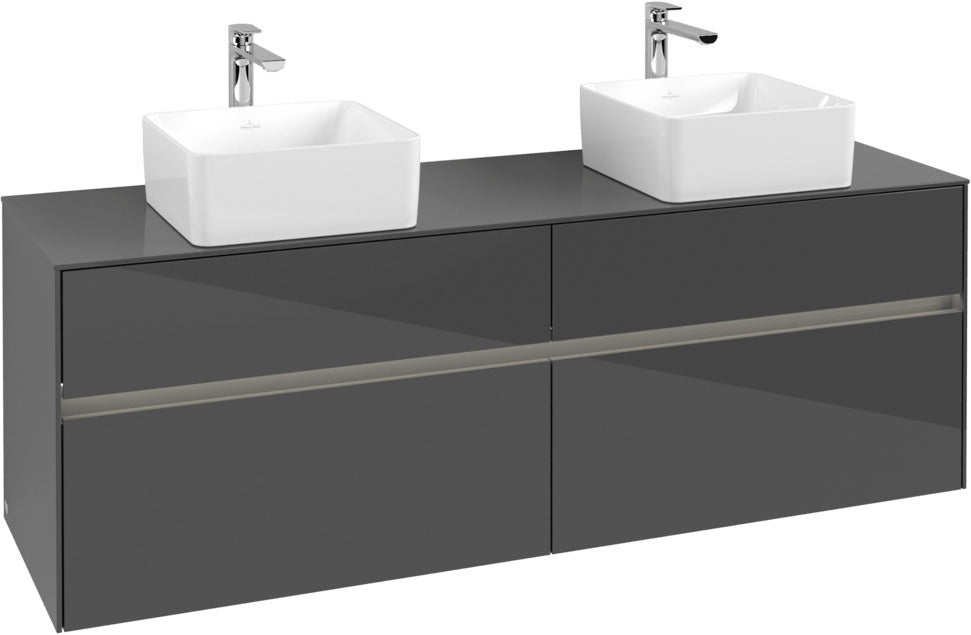 Villeroy & Boch Collaro Waschtischunterschrank 1600 mm Truffle Grey mit LED-Beleuchtung